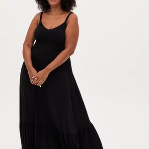(NWOT) Torrid black tiered jersey maxi dress